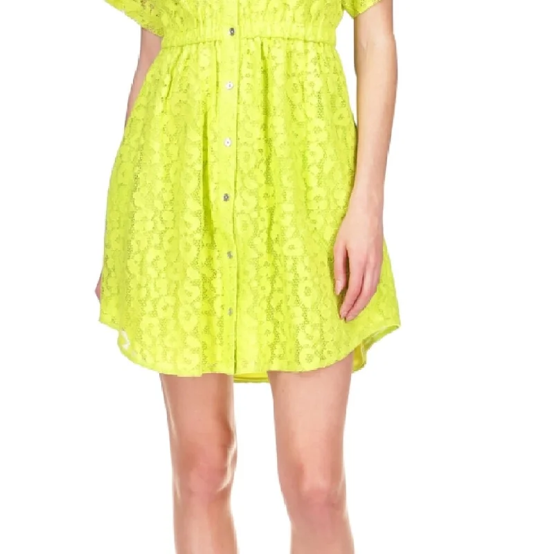 Comfortable Fashion Michael Kors Women's Lace Shirt Dress Green Size Small