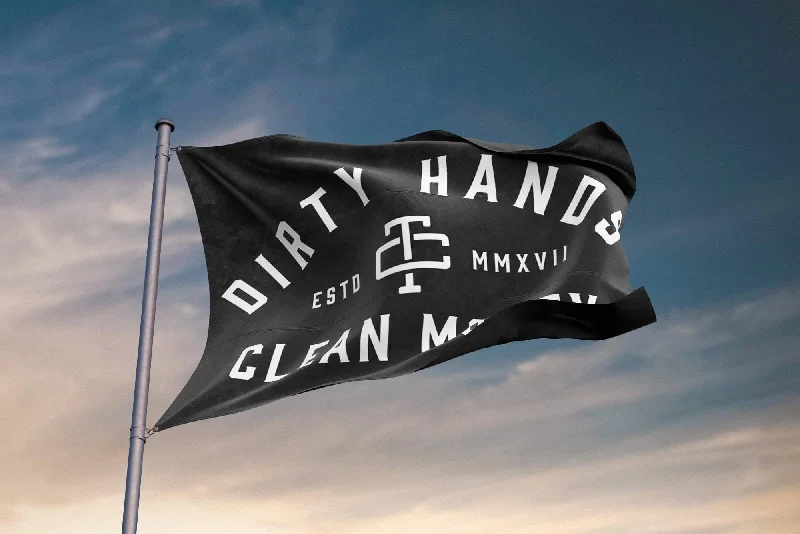 Avant-garde trend Dirty Hands Clean Money Flag (DHCM)