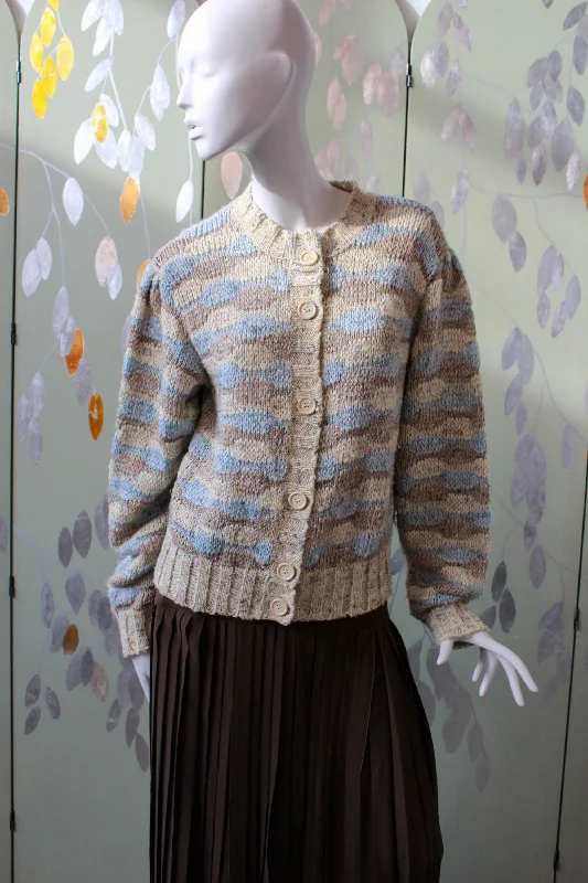 Trendy and versatile Krizia Striped Knit Cardigan, Medium