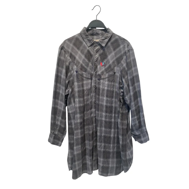 Relaxed Fashion HYSTERIC GLAMOUR/LS Dress/FREE/Plaid/Cotton/GRY/BUTTON UP BEAR HEART