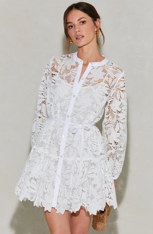 Sports Casual Style Celie Crochet Lace Mini Dress