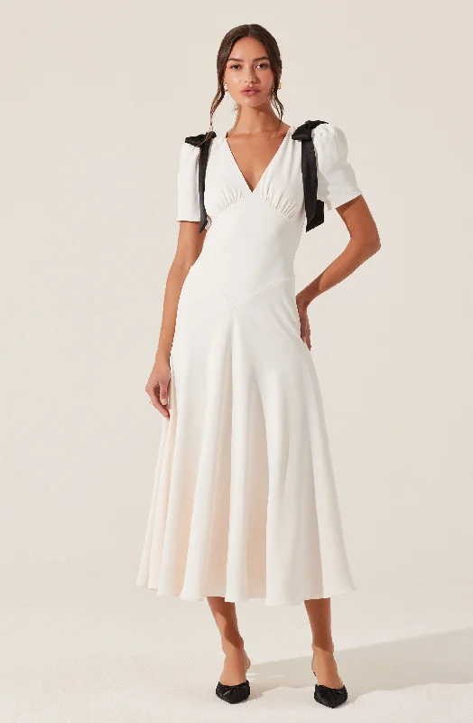 Lazy Style Ciela Bow Puff Sleeve Dress