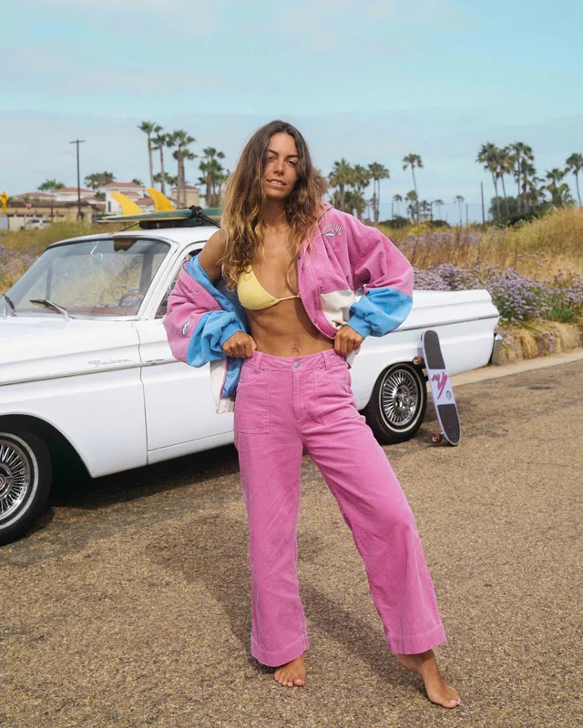 Soft Style Sea Tone Wide Leg Corduroy Trousers