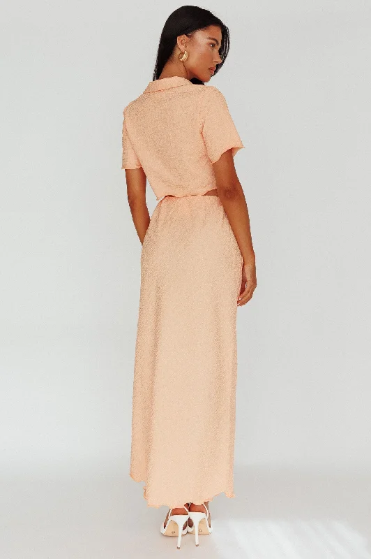 Street Cool Roman Midi Skirt Textured Melon