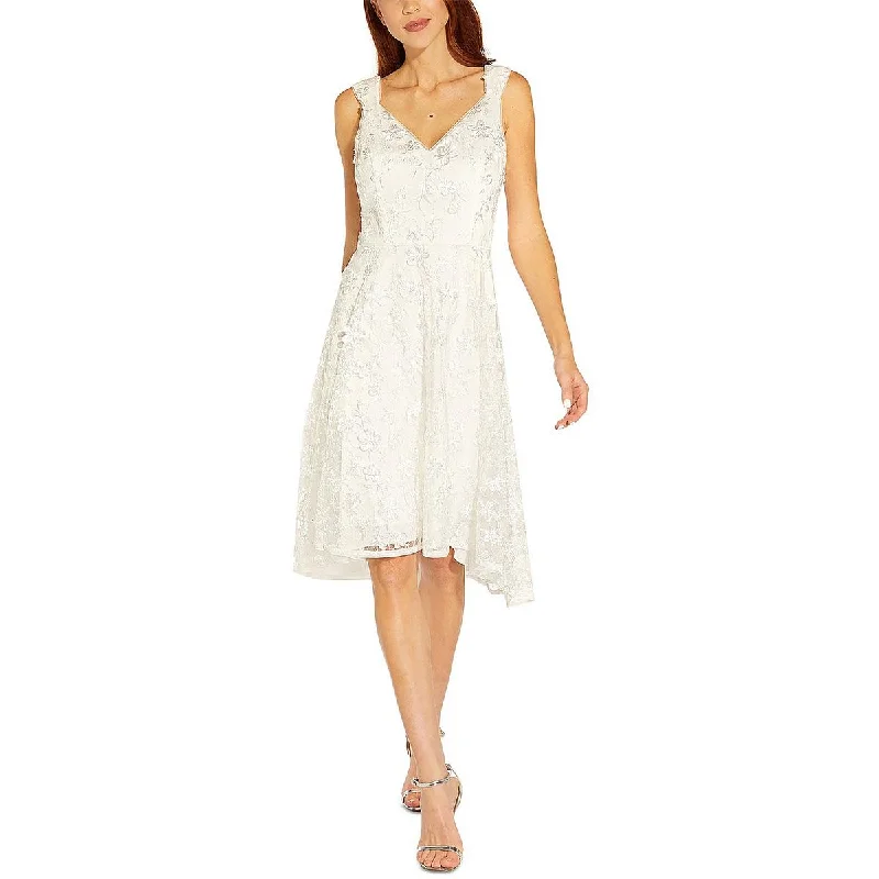 Autumn Selection Adrianna Papell Womens Lace Embroidered Cocktail and Party Dress