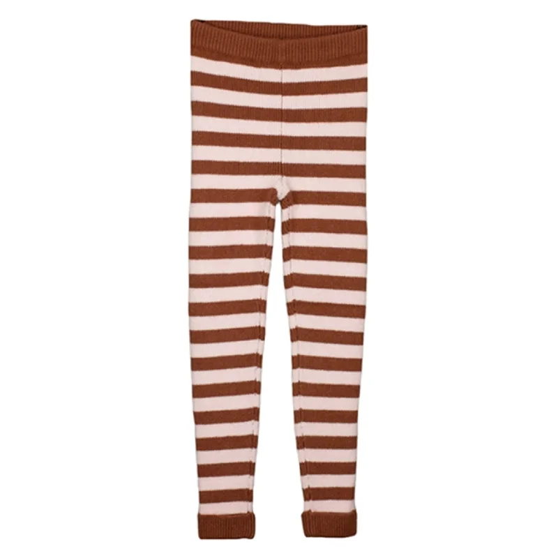 Urban Comfort Fliink Carob Brown Striped Benna Rib Leggings