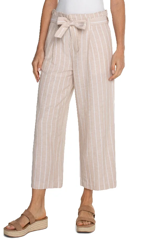 All-Day Comfort The Emilia Paperbag Waist Striped Trouser