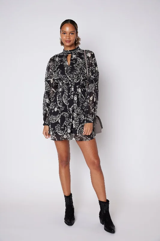 Spring Fashion SALE - Felix Paisley Long Sleeve Dress