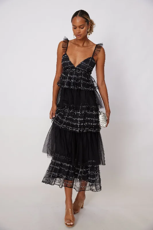 Ultra-lightweight SALE - Nina Holiday Tiered Maxi Dress