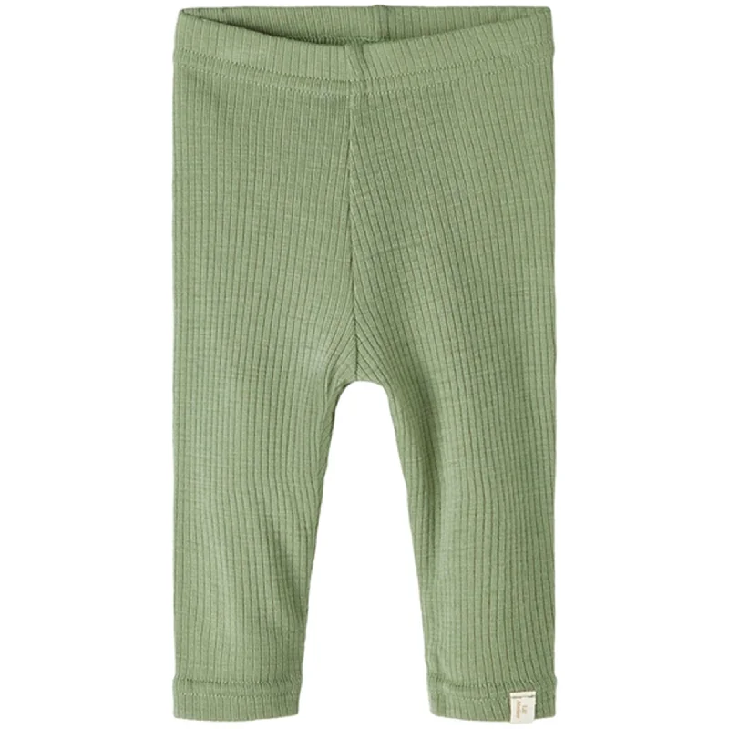 Fresh Comfort Lil'Atelier Oil Green Fable Slim Wool Leggings