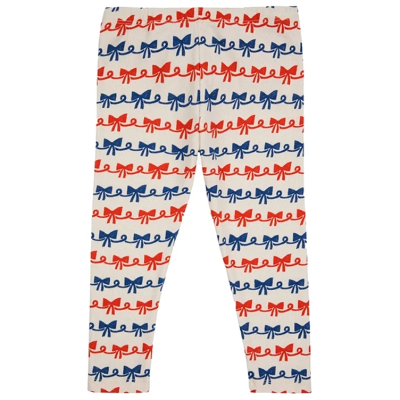 Knitted Design Bobo Choses Baby Ribbon Bow All Over Leggings Offwhite
