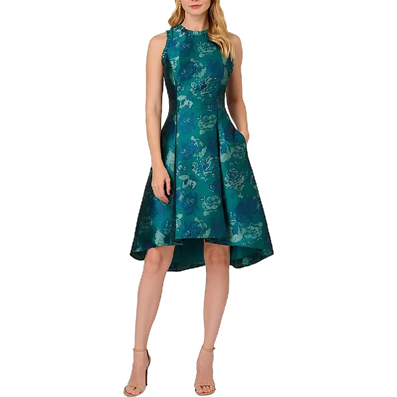 Celebrity Style Adrianna Papell Womens Jacquard Floral Cocktail And Party Dress