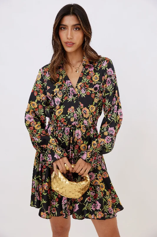 Alice style SALE - Brett Printed Long Sleeve Mini Dress