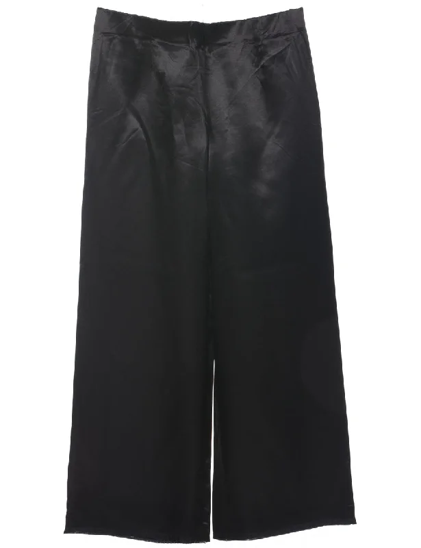 Versatile Comfort Flared Leg Black Trousers - W31 L30