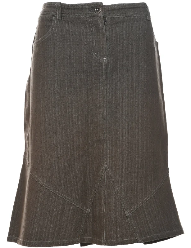 Sports Jacket A-Line Denim Skirt - L