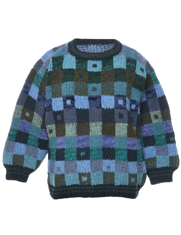 Classic Retro Checked Jumper - M